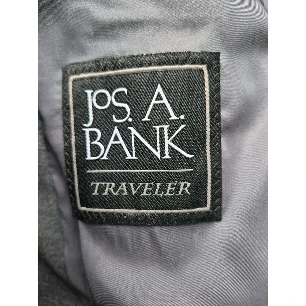 Jos A Bank Mens Tailored Fit Wool Sports Coat 42L Gray 2 Button Blazer